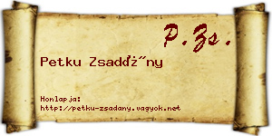 Petku Zsadány névjegykártya
